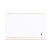 Linge de table Nazaré blanche, en coton, avec des motifs d’automne brodés