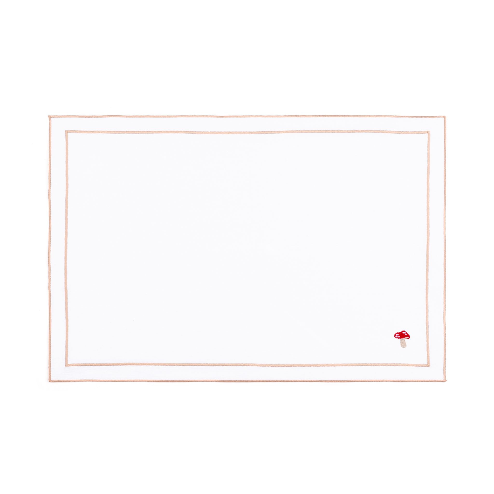 Linge de table Nazaré blanche, en coton, avec des motifs d’automne brodés