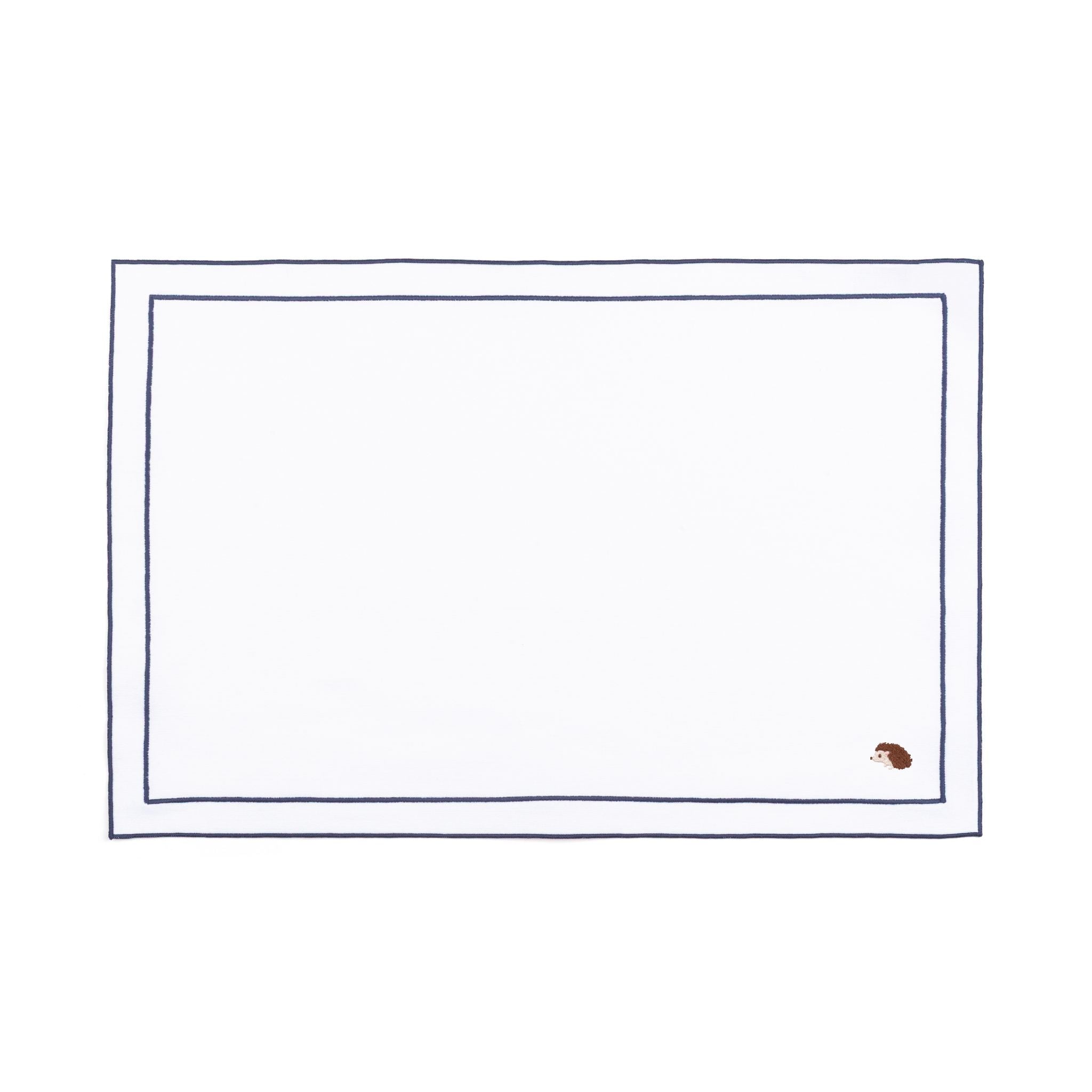 Linge de table Nazaré blanche, en coton, avec des motifs d’automne brodés