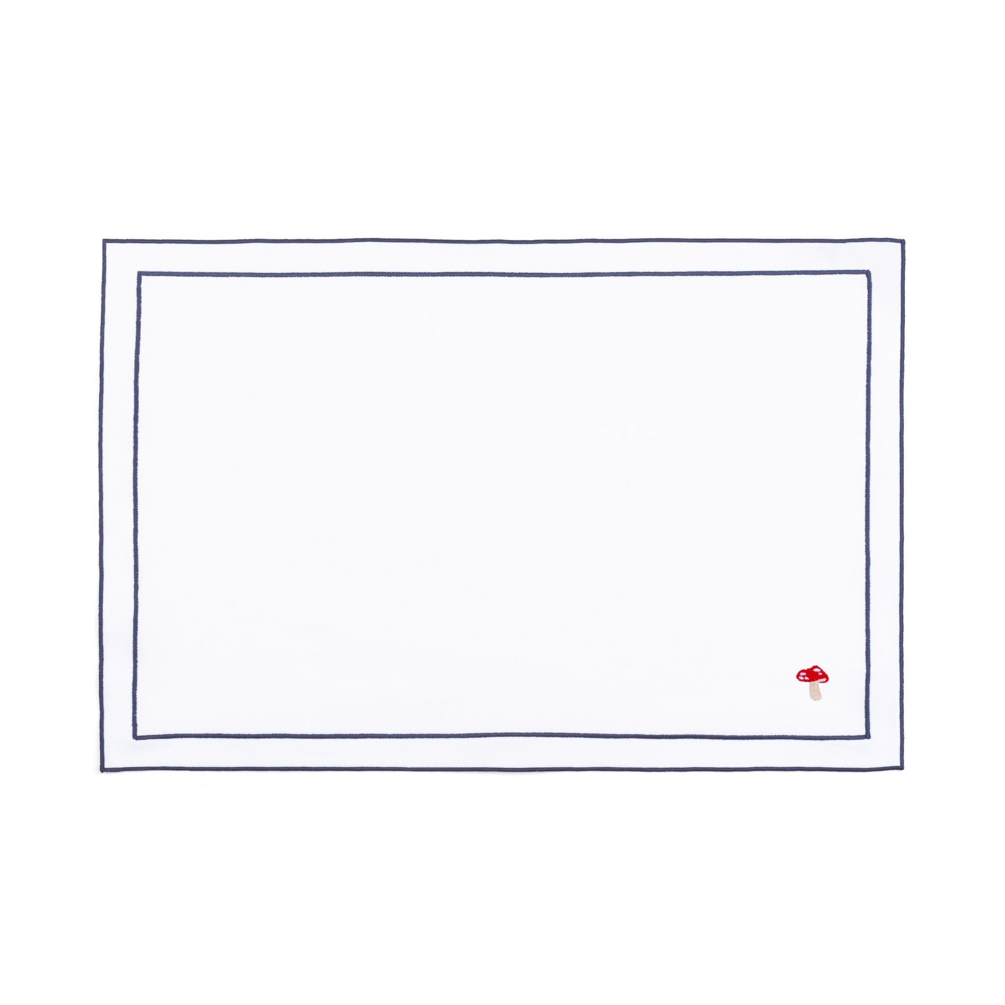 Linge de table Nazaré blanche, en coton, avec des motifs d’automne brodés