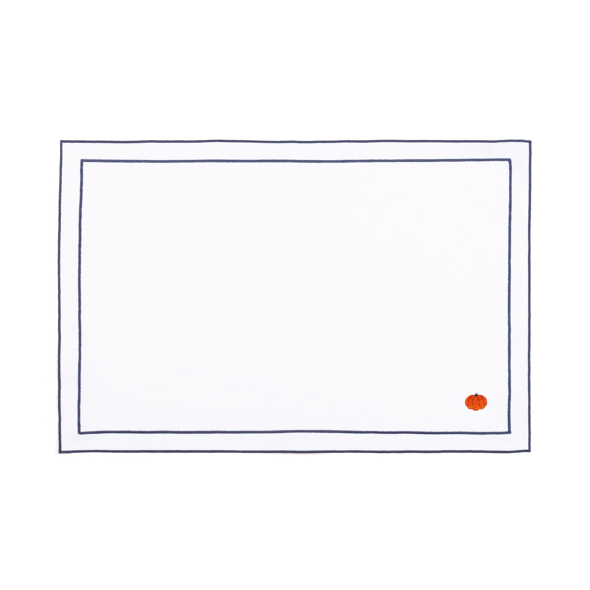 Linge de table Nazaré blanche, en coton, avec des motifs d’automne brodés