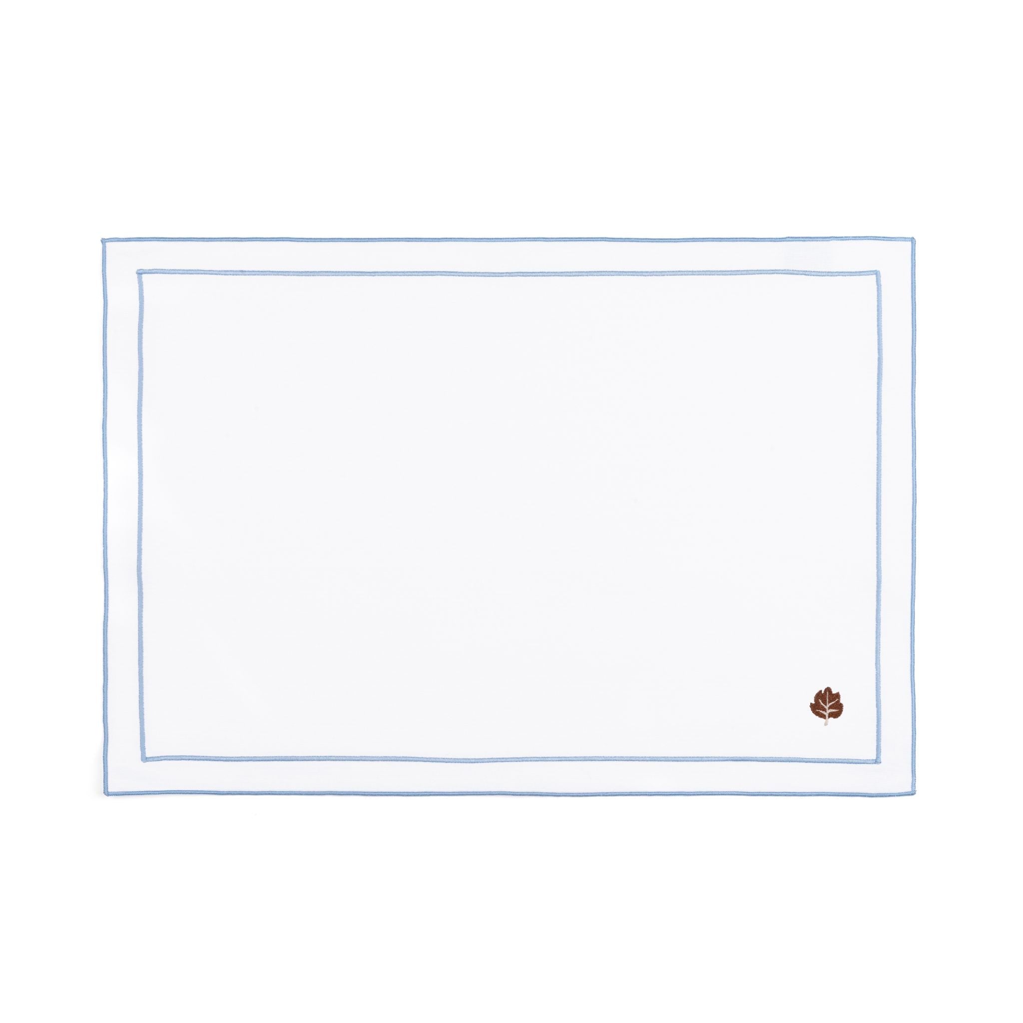 Linge de table Nazaré blanche, en coton, avec des motifs d’automne brodés