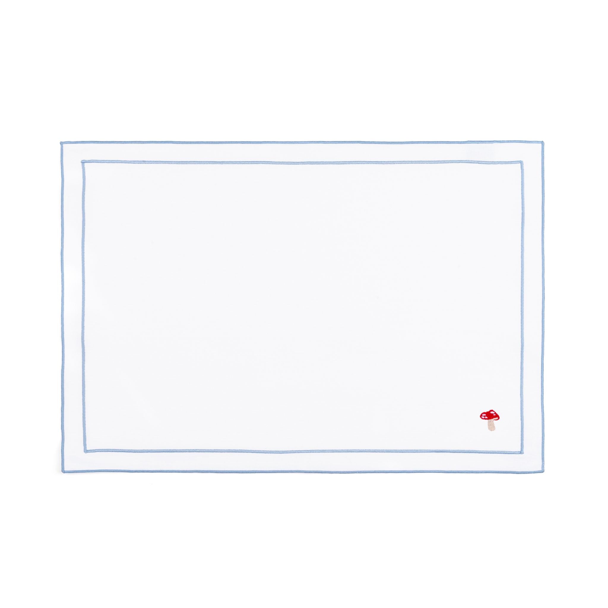 Linge de table Nazaré blanche, en coton, avec des motifs d’automne brodés