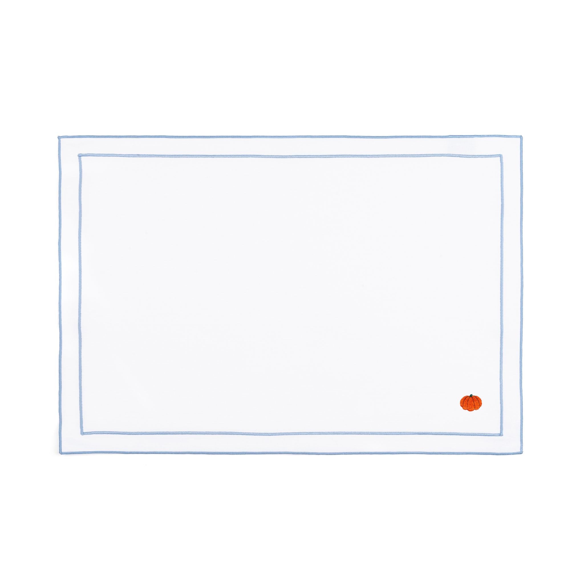 Linge de table Nazaré blanche, en coton, avec des motifs d’automne brodés