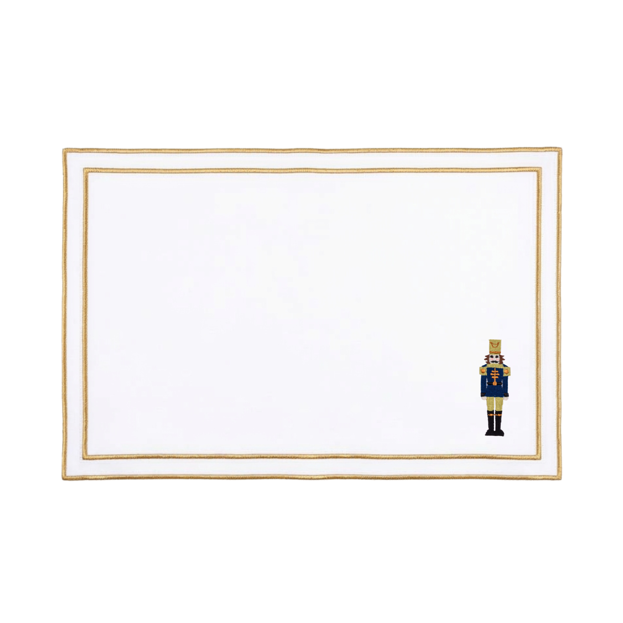 Nazaré white cotton table linen with embroidered nutcrackers