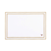 Nazaré white cotton table linen with embroidered small Christmas motifs
