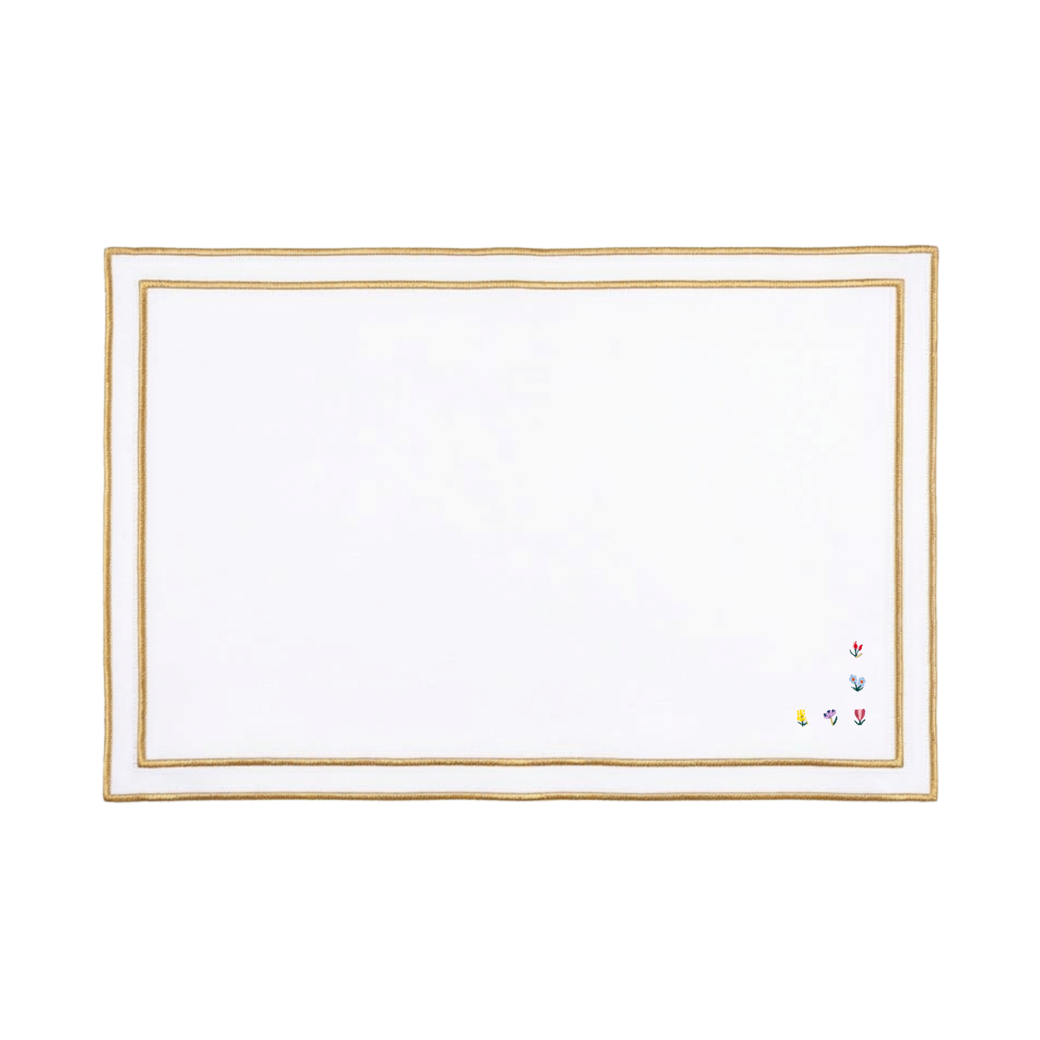 Nazaré white cotton table linen with embroidered flowers - Torres Novas