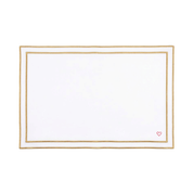 Nazaré white cotton table linen with embroidered hearts