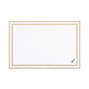 Nazaré white cotton table linen with embroidered Portugal-inspired motifs