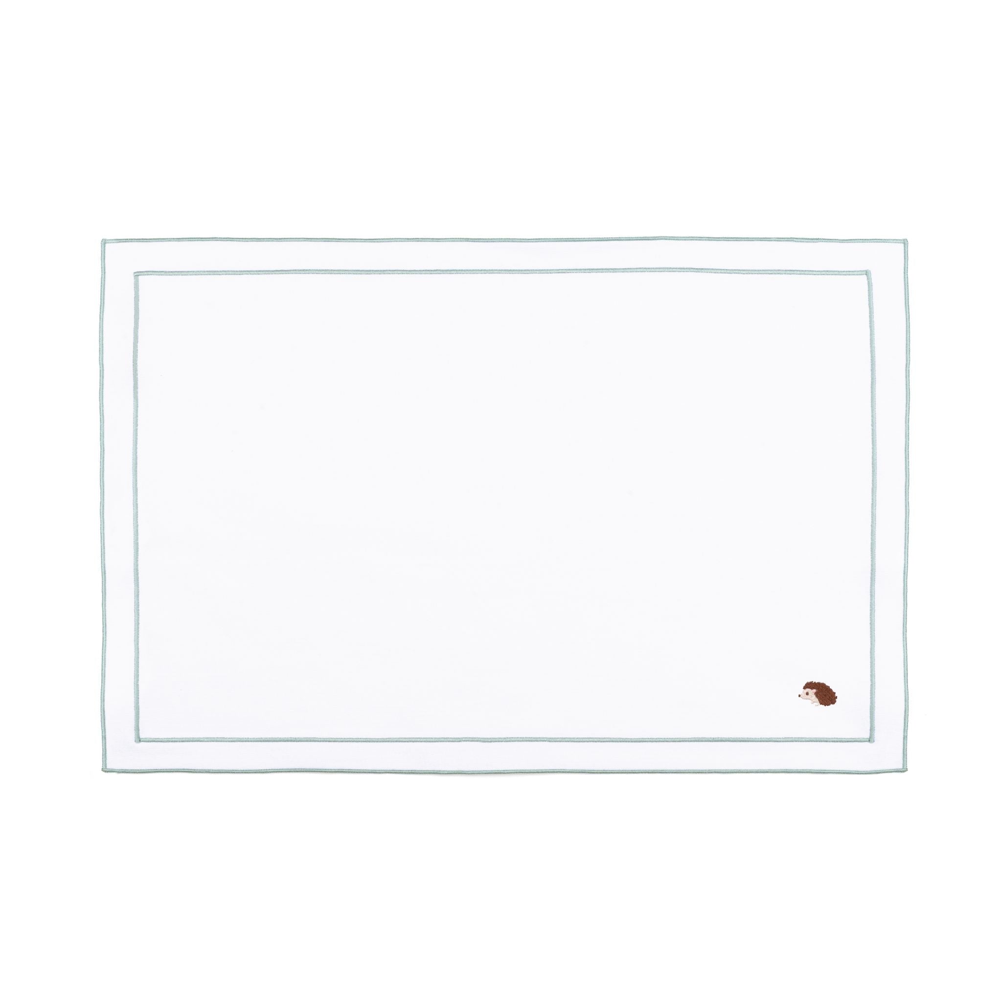 Linge de table Nazaré blanche, en coton, avec des motifs d’automne brodés