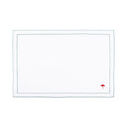 Linge de table Nazaré blanche, en coton, avec des motifs d’automne brodés