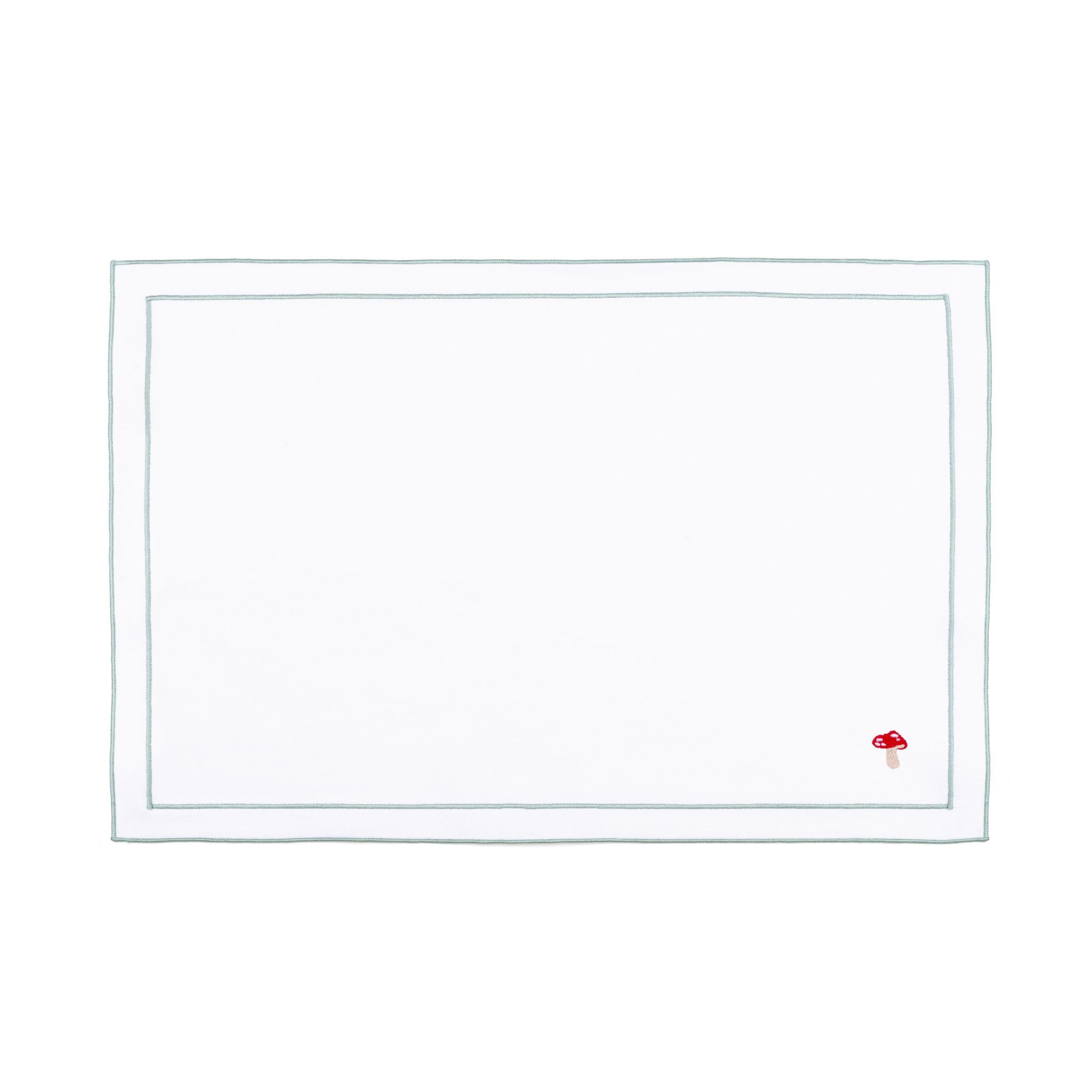 Linge de table Nazaré blanche, en coton, avec des motifs d’automne brodés