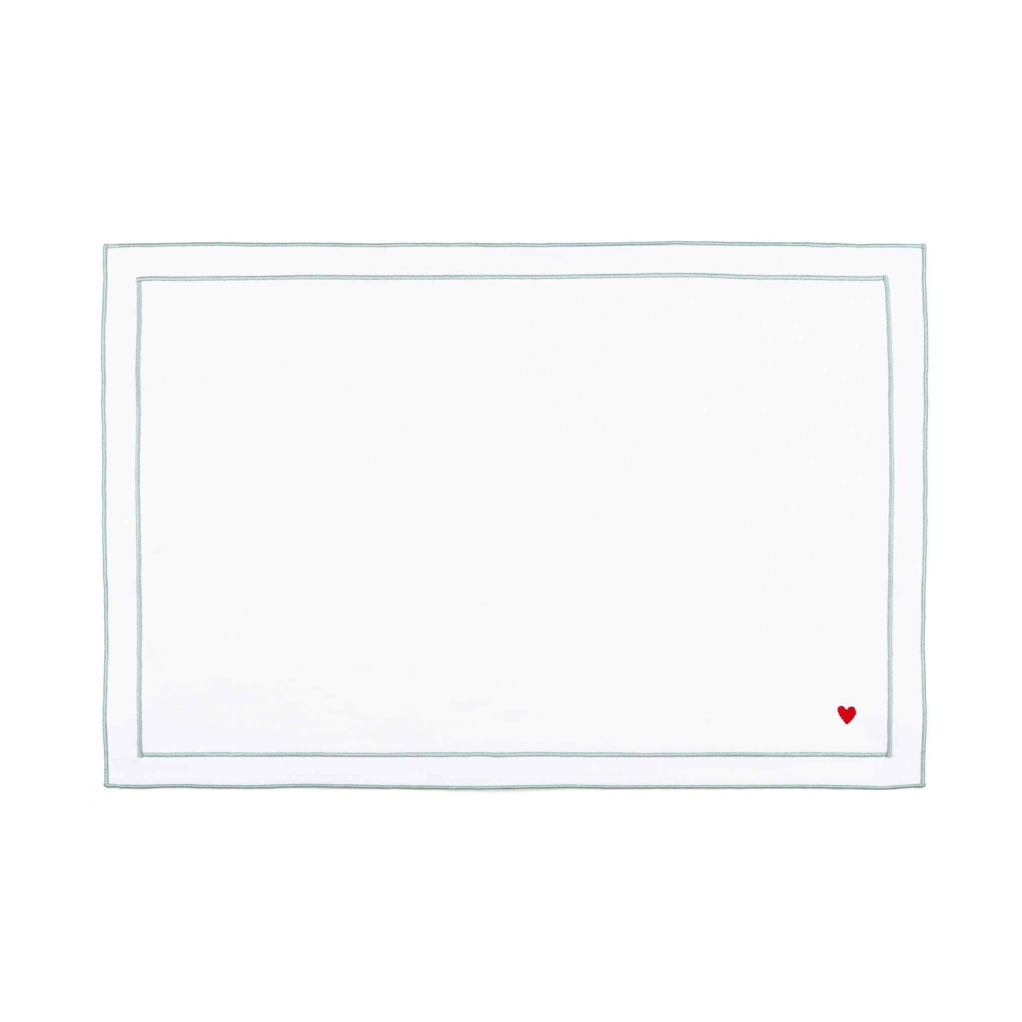 Linge de table Nazaré blanche, en coton, avec des cœurs brodés