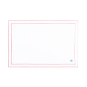 Linge de table Nazaré blanc, en coton, avec des petits motifs de Noël brodés.