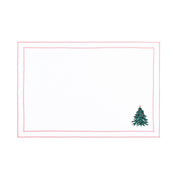 Linge de table Nazaré blanche, en coton, avec un arbre et une couronne de Noël brodés