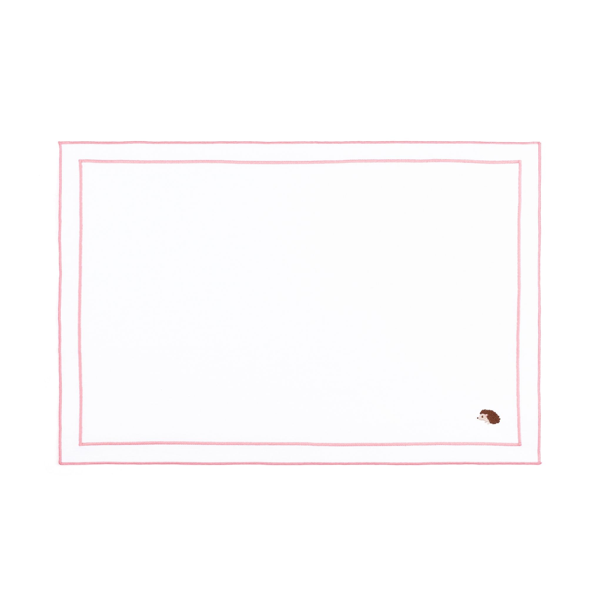 Linge de table Nazaré blanche, en coton, avec des motifs d’automne brodés