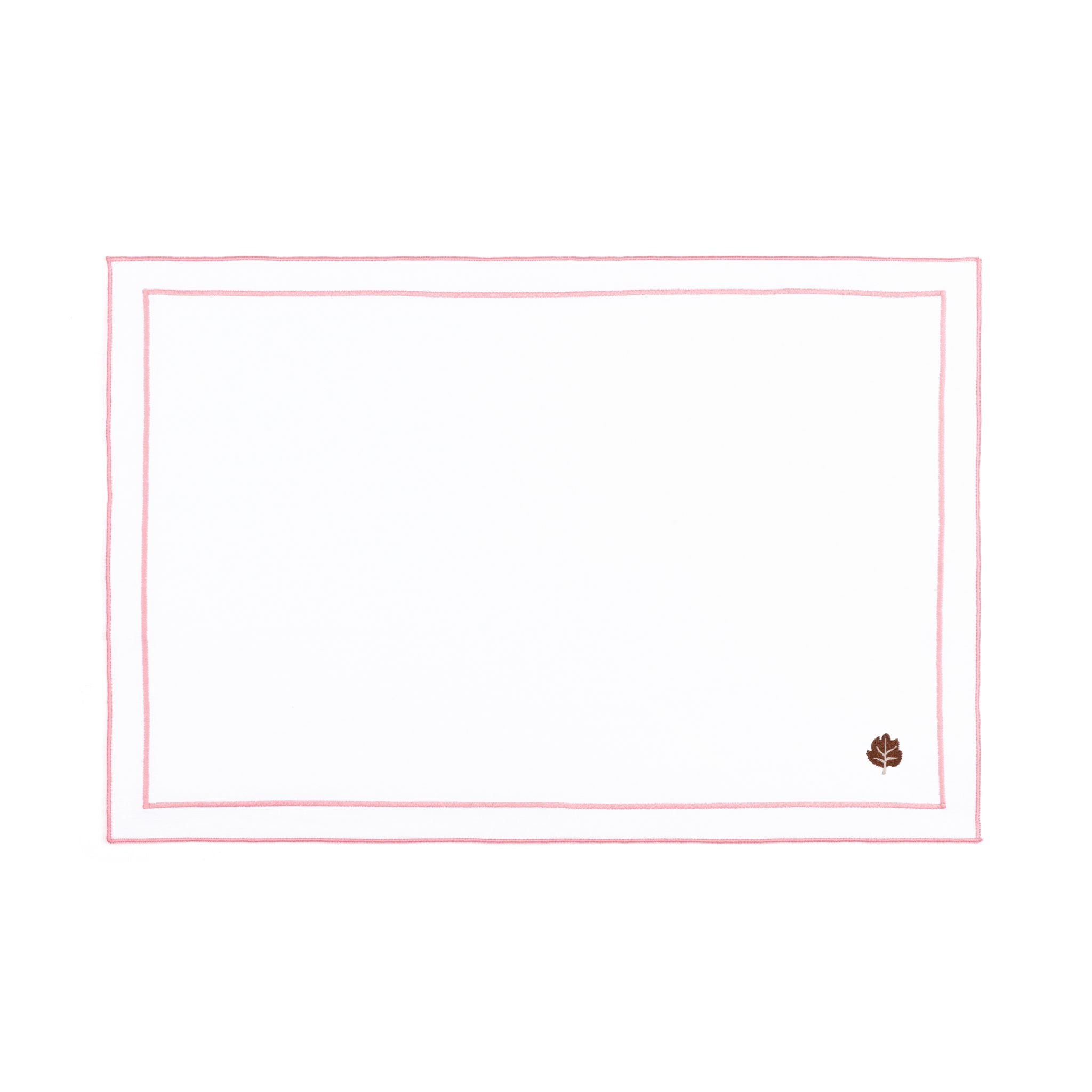 Linge de table Nazaré blanche, en coton, avec des motifs d’automne brodés