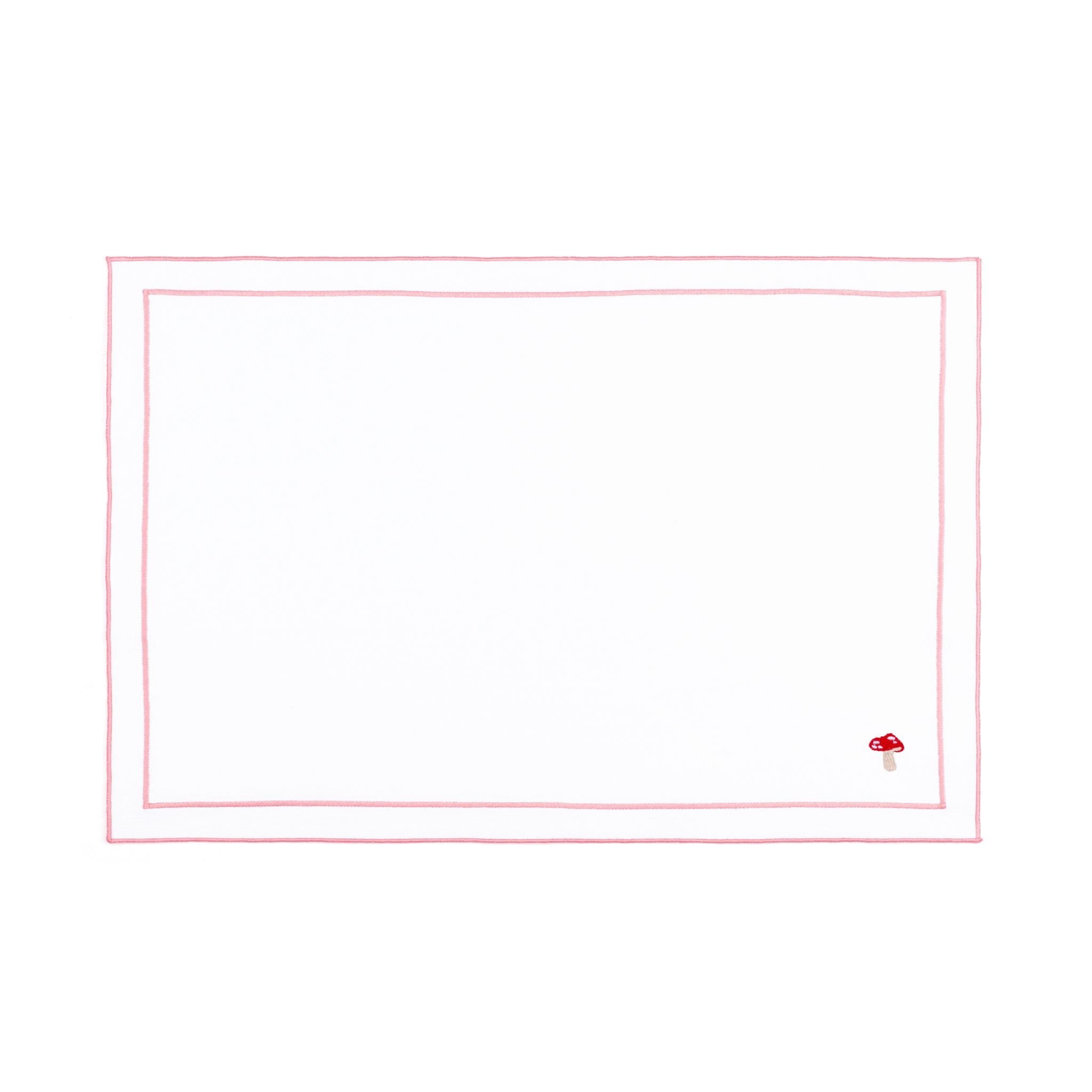 Linge de table Nazaré blanche, en coton, avec des motifs d’automne brodés