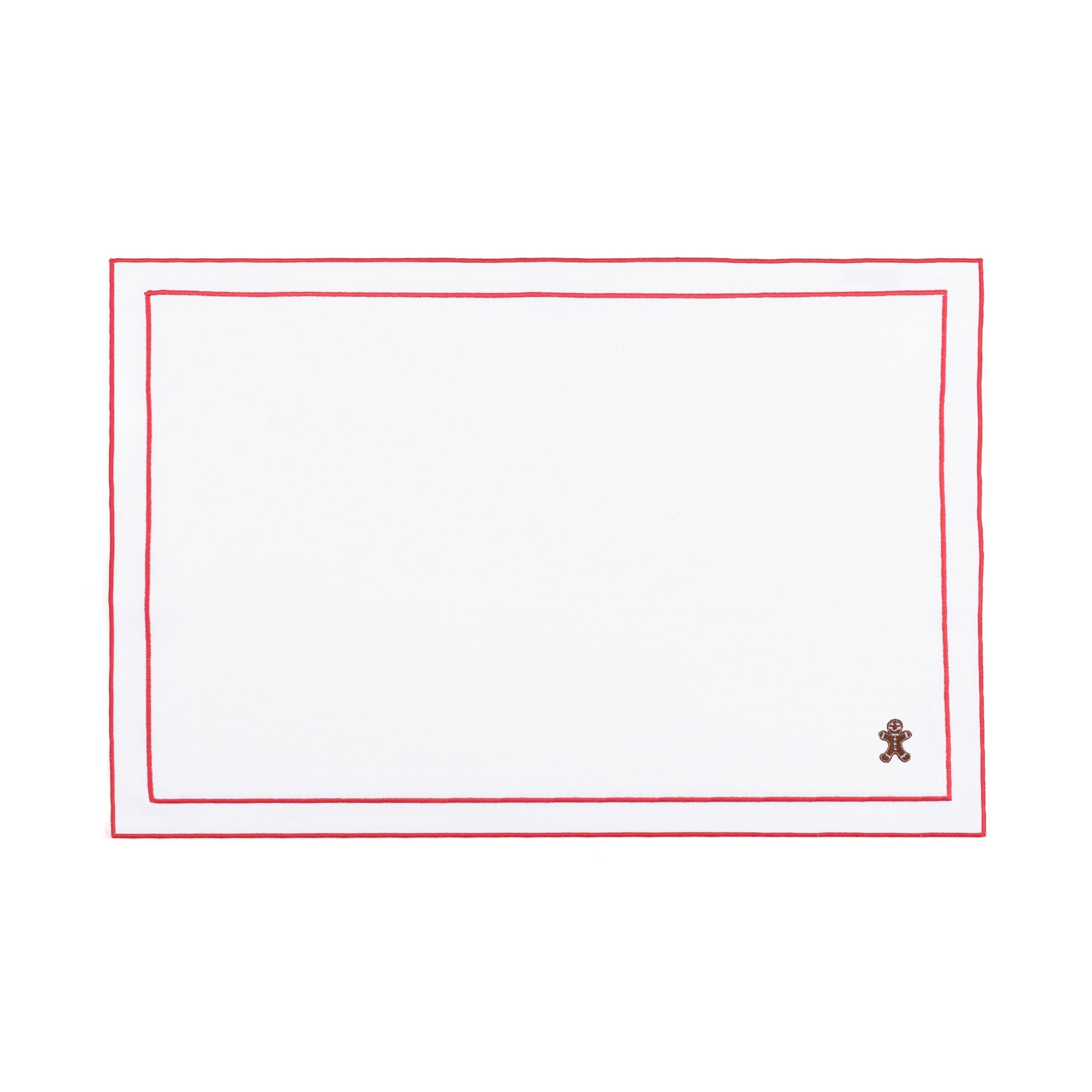 Linge de table Nazaré blanc, en coton, avec des petits motifs de Noël brodés.