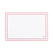 Linge de table Nazaré blanc, en coton, avec des petits motifs de Noël brodés.