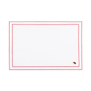 Linge de table Nazaré blanche, en coton, avec des motifs d’automne brodés