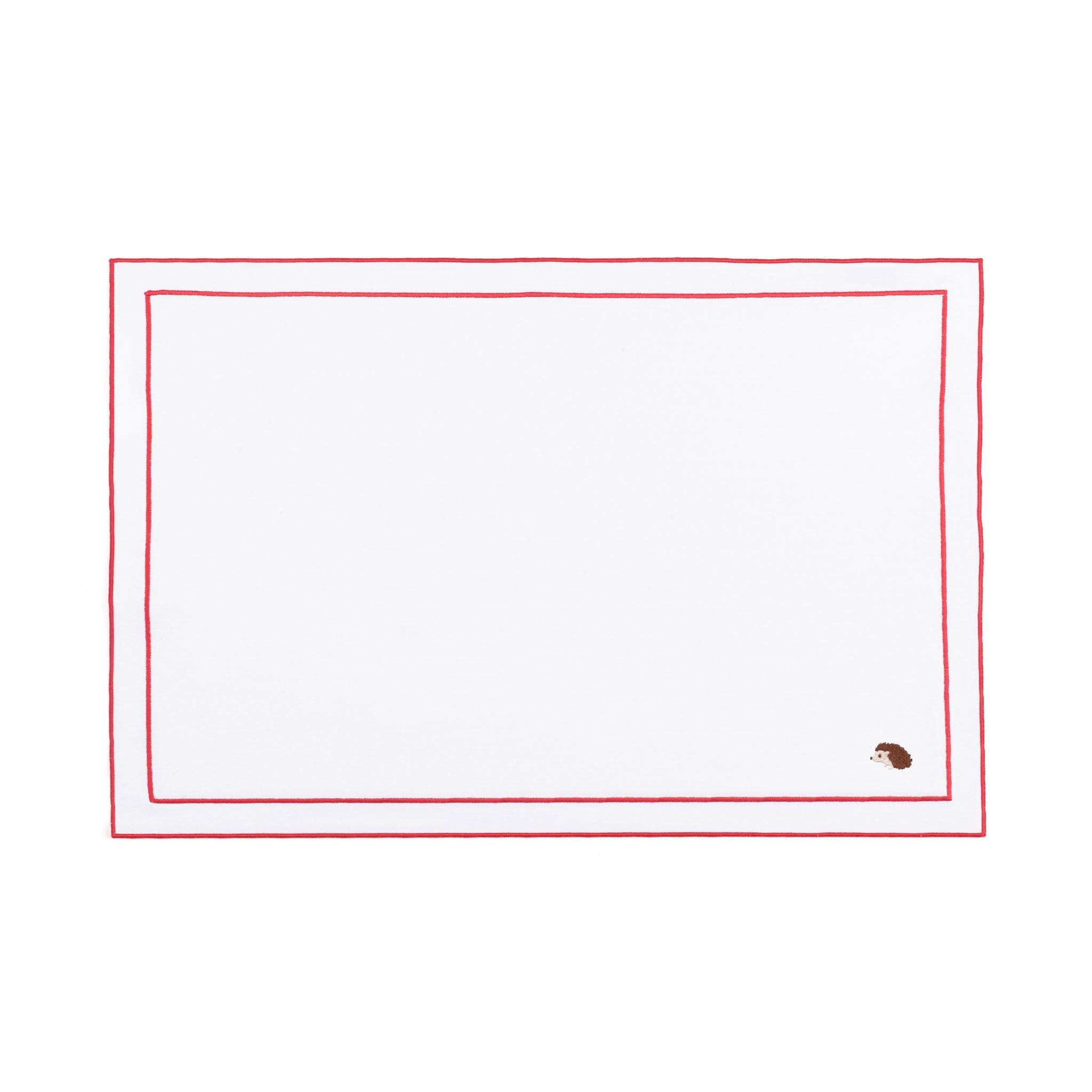 Linge de table Nazaré blanche, en coton, avec des motifs d’automne brodés