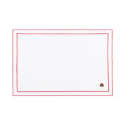 Linge de table Nazaré blanche, en coton, avec des motifs d’automne brodés