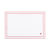 Linge de table Nazaré blanche, en coton, avec des motifs d’automne brodés