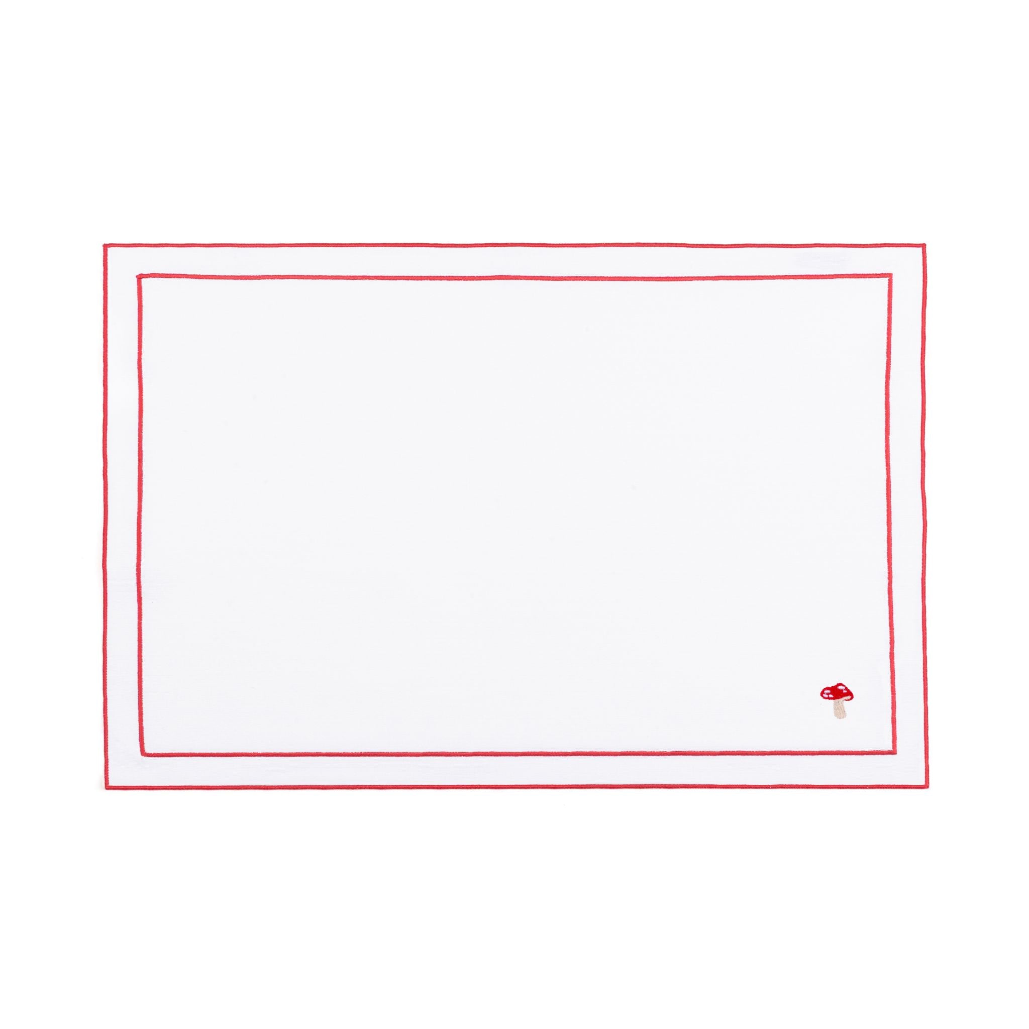 Linge de table Nazaré blanche, en coton, avec des motifs d’automne brodés