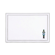 Nazaré white cotton table linen with embroidered nutcrackers