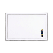 Nazaré white cotton table linen with embroidered nutcrackers