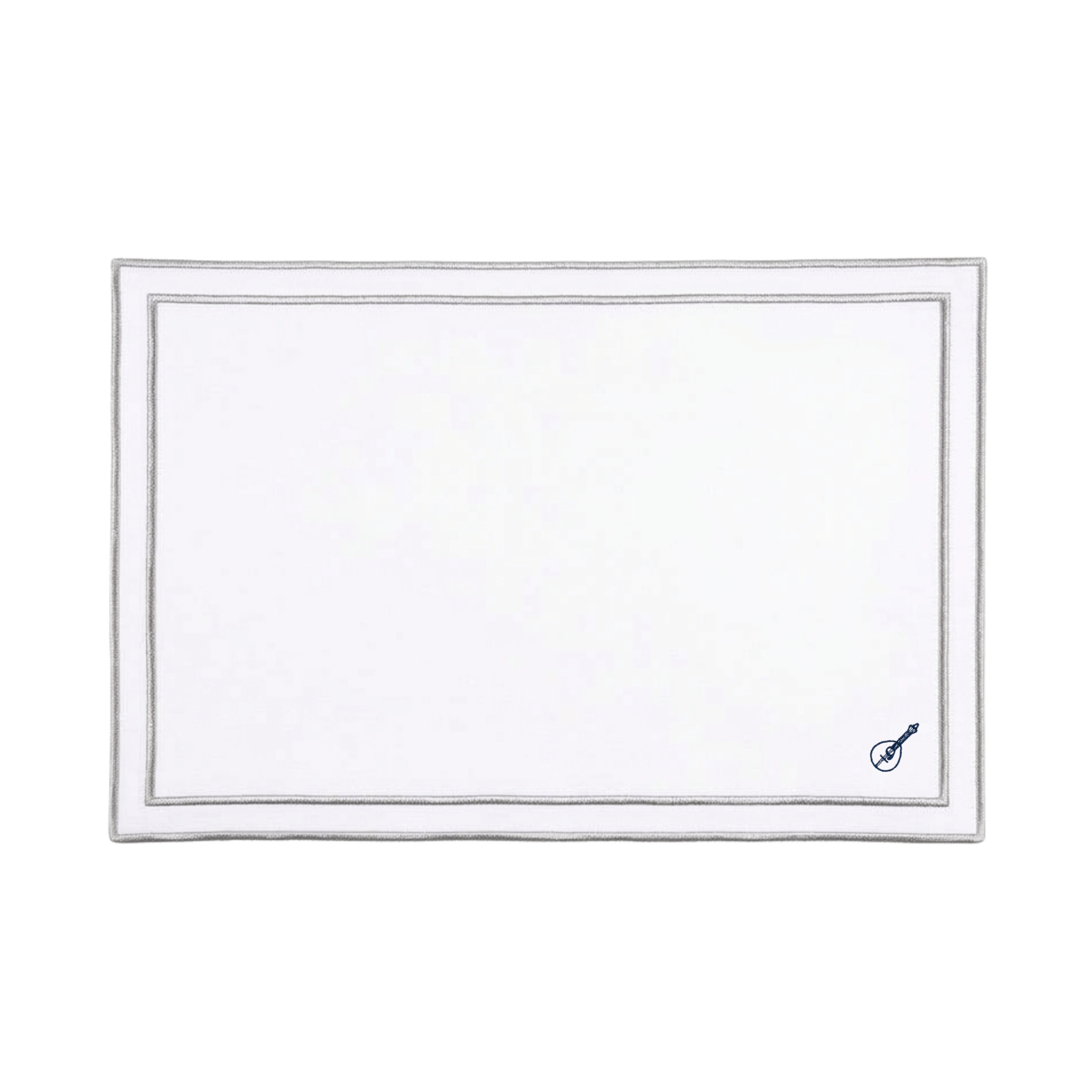 Nazaré white cotton table linen with embroidered Portugal-inspired motifs