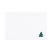 Linge de table Nazaré blanche, en coton, avec un arbre et une couronne de Noël brodés