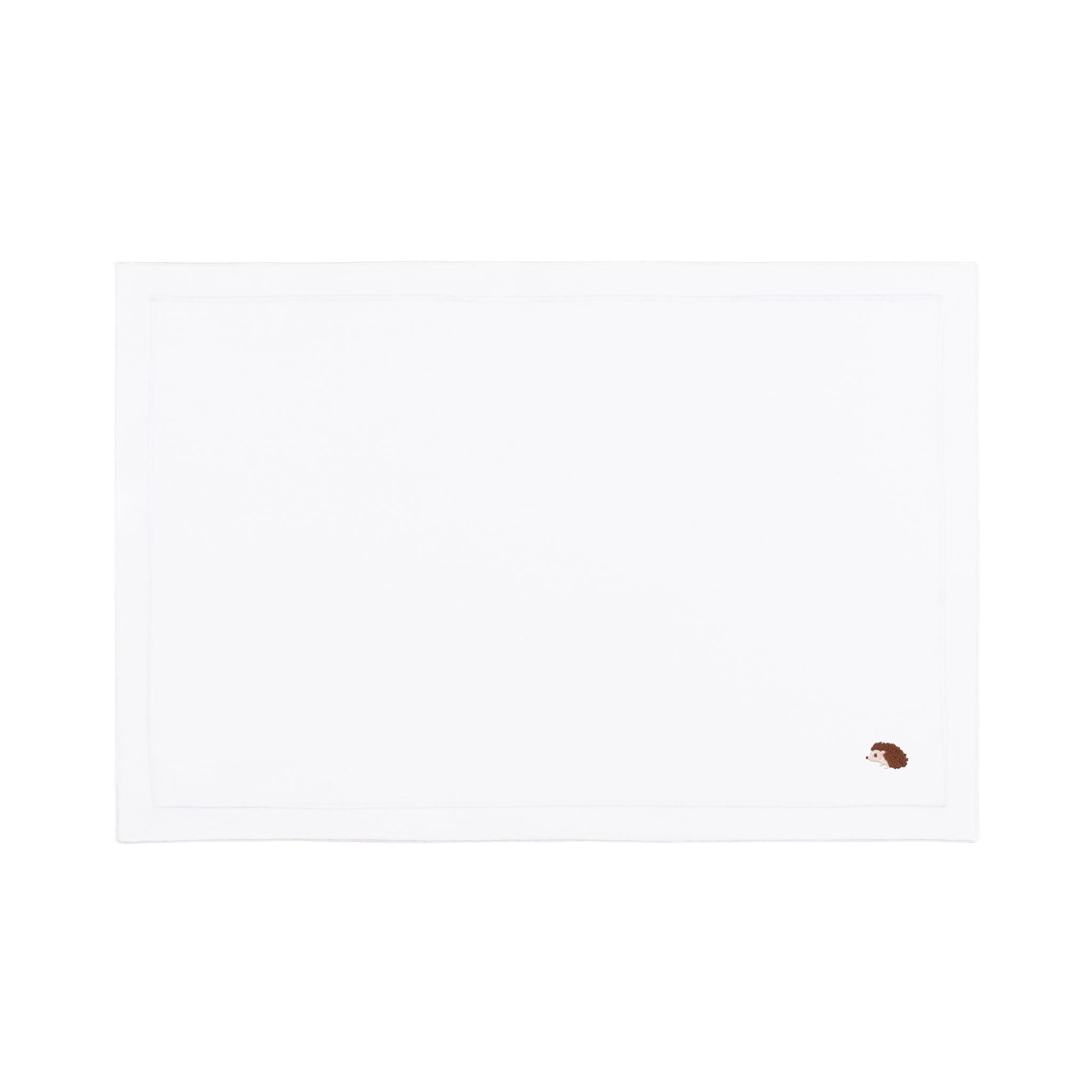 Linge de table Nazaré blanche, en coton, avec des motifs d’automne brodés