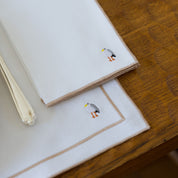 Nazaré white cotton table linen with embroidered summer motifs - Torres Novas