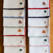 Nazaré ecru cotton table linen with embroidered summer motifs - Torres Novas