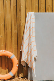 Orange horizontal stripes beach towel - Torres Novas